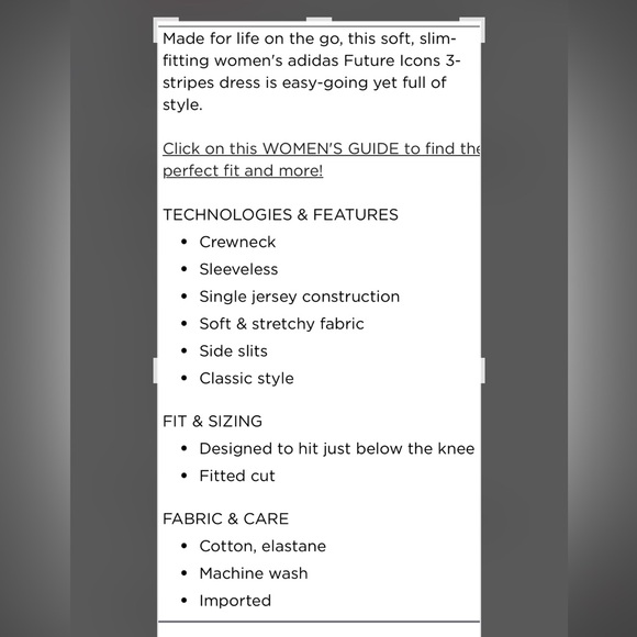 Adidas Future Icons 3-stripe Slip on Jersey Dress-Medium - Picture 4 of 9